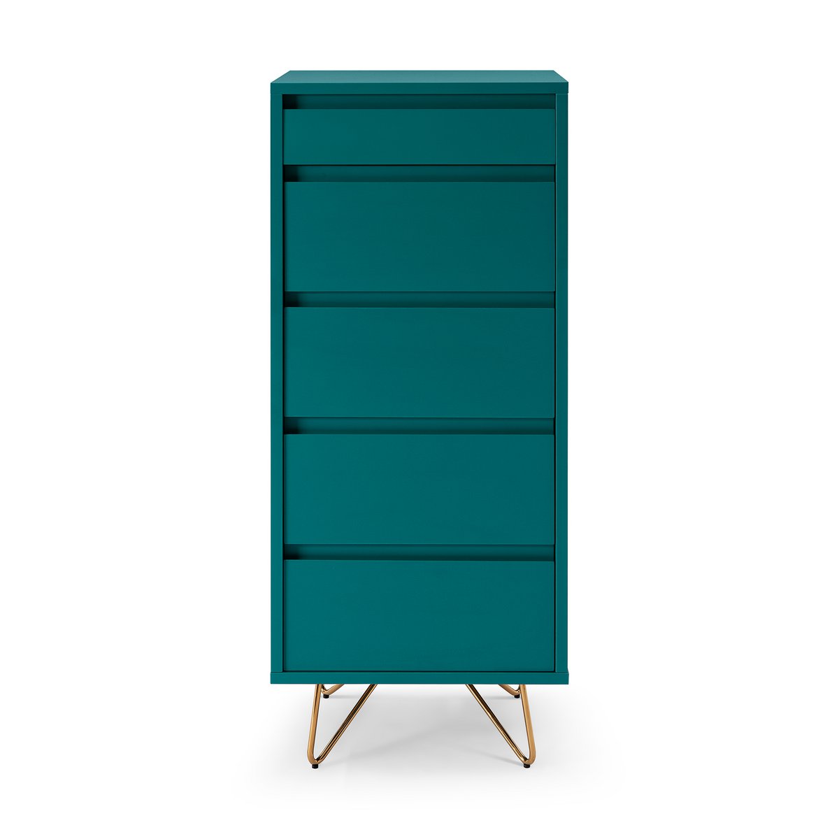 Chest of drawers High - Scandinavian - Green/Gold