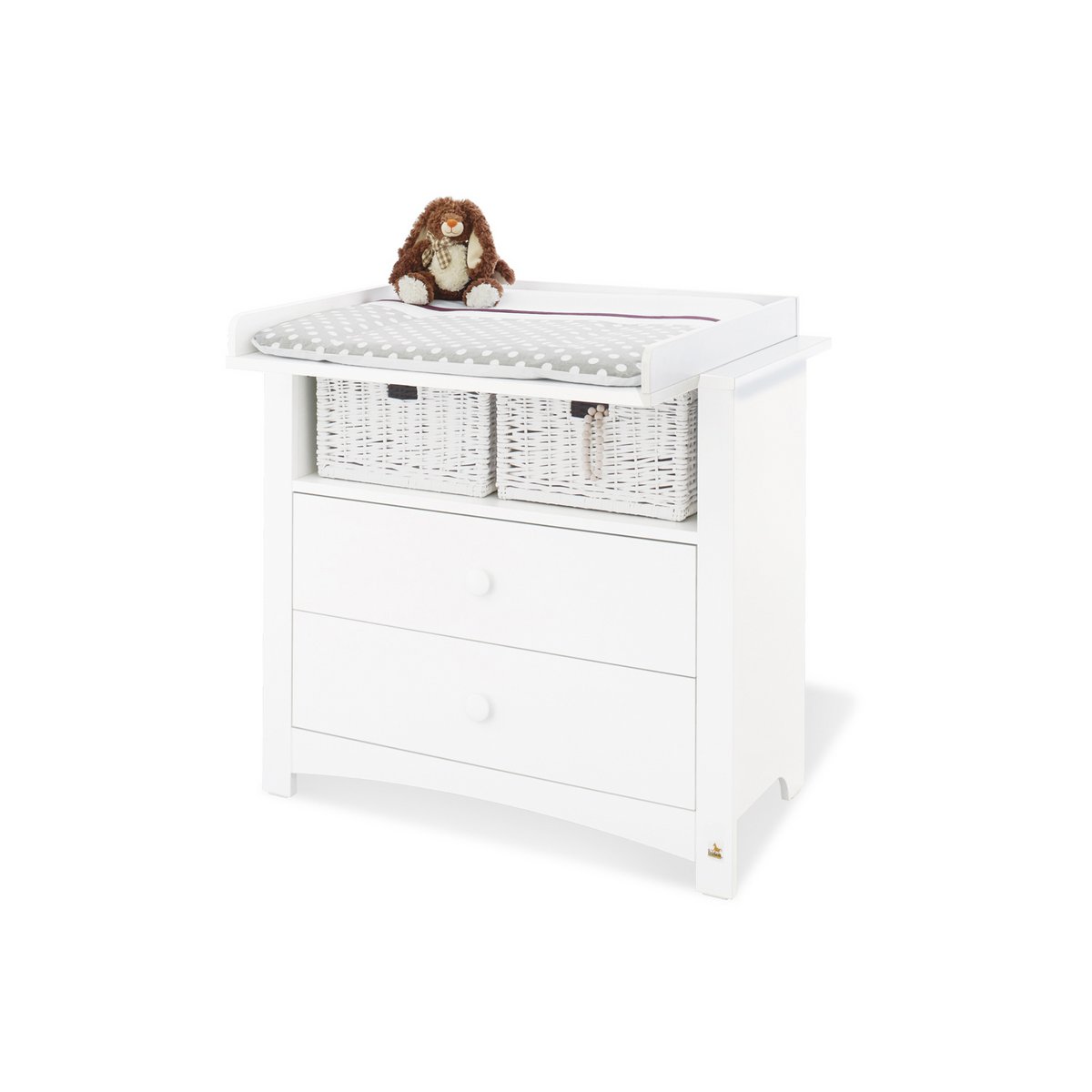 Children's room 'Florentina' - 3 parts: Bedstead/Wide Chest of Drawers/Large Wardrobe - White