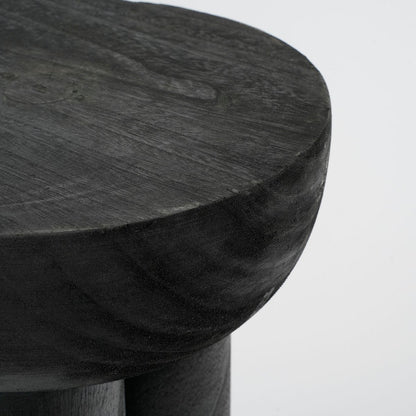 Side table 'Latty' - H50 x Ø30 cm - Paulownia Wood - Black