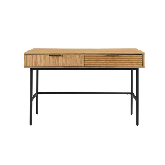 Desk - Scandinavian - Oak Veneer - Brown/Black