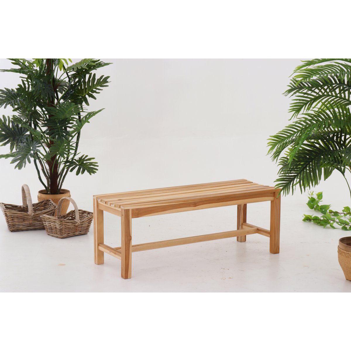 Gartenbank - Teakholz - 120x45x42cm - Natur