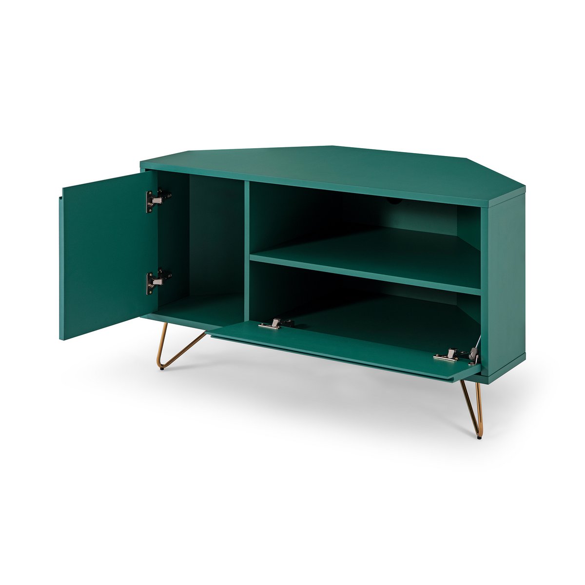 TV Cabinet - Corner - Scandinavian - Green/Gold