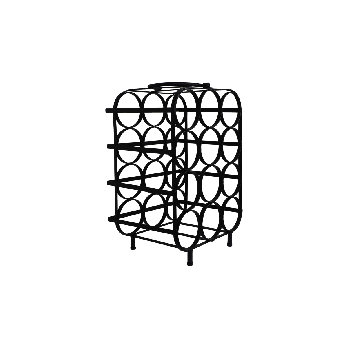 Wijnrek - 12 Flessen - 35x25x50cm - Metaal - Zwart