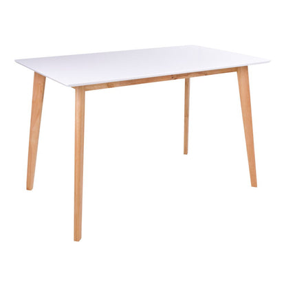 Eetkamertafel 'Vojens' - L 120 x B 70 x H 75 cm - Wit/Naturel