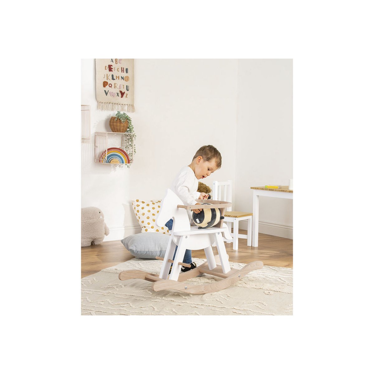 Rocking horse 'Pinolino' - White/Natural