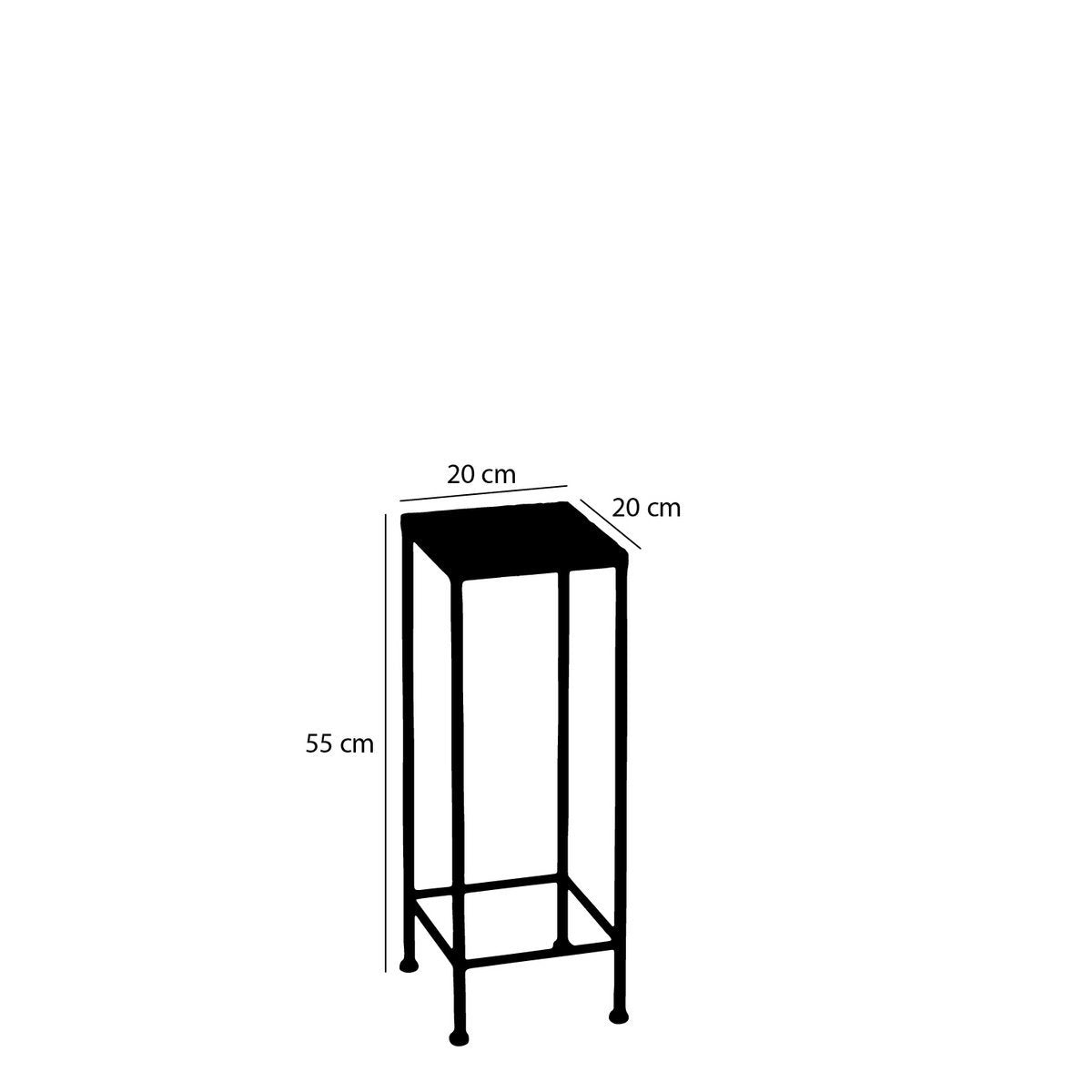 Odile Bijzettafel voor Buiten 'Odile' - Set van 3 - L28 x B28 x H67 cm - Metaal - Bruin, Wit