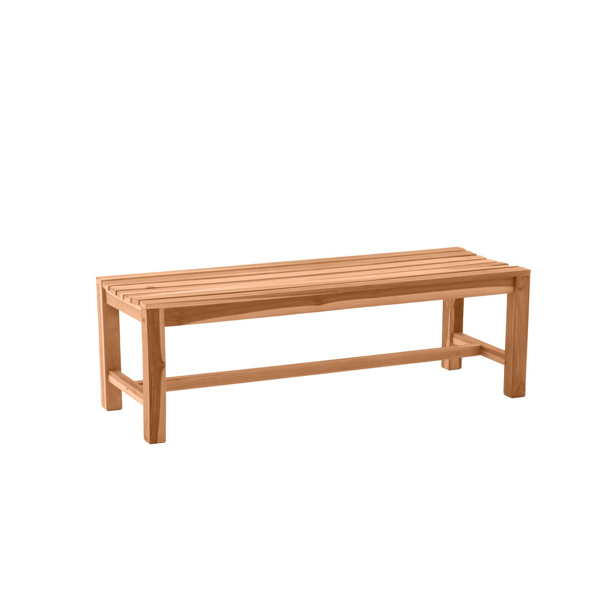 Garden bench - Teak wood - 150x45x42cm - Natural