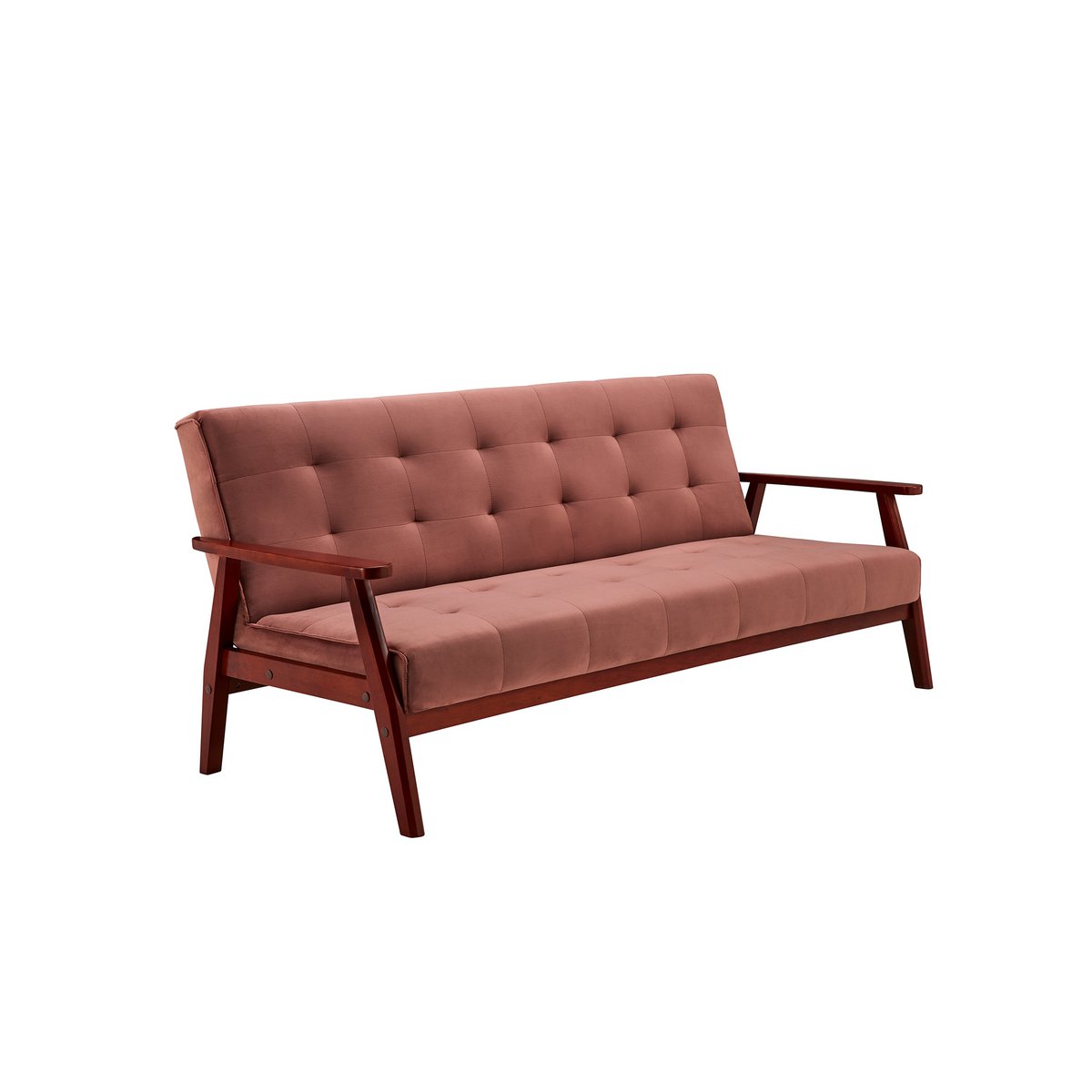 Schlafsofa – skandinavisch – 190 x 85 x 81 cm – Rosa/Kirsche