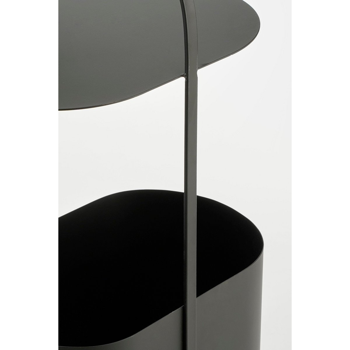 Side table with magazine holder - L35 x W24 x H69 cm - Metal - Black