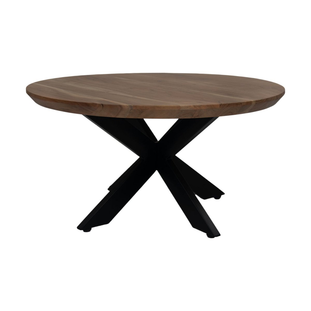 Coffee table 'Zurich' - 80x80x42cm - Swiss Edge - Acacia wood/Metal - Natural/Black