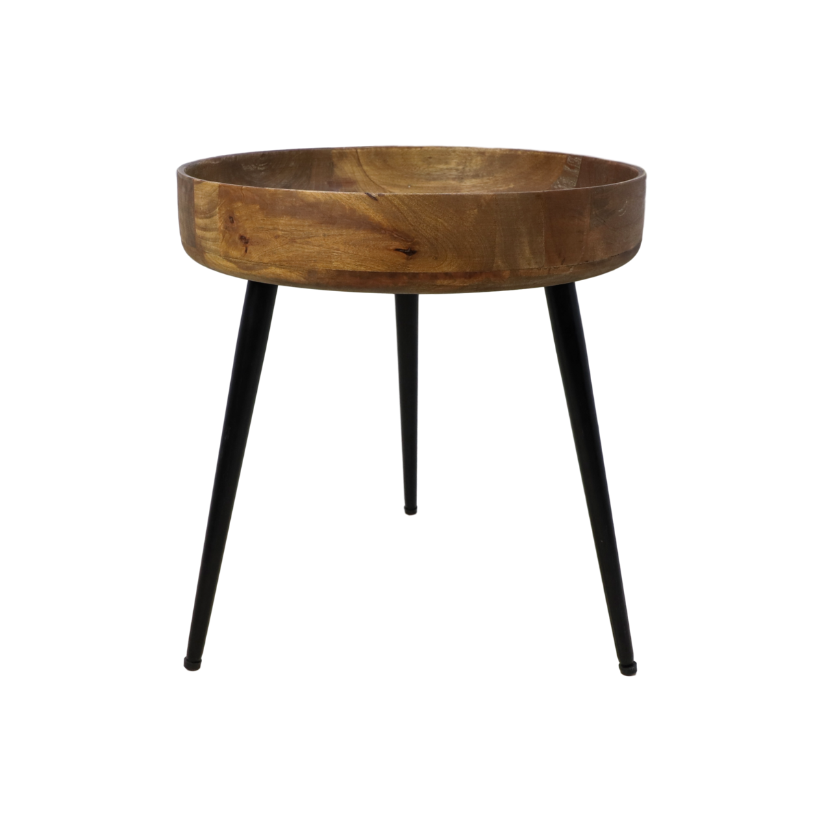 Side table 'Ventura' - 40x40cm - Mango wood/Metal - Natural/Black