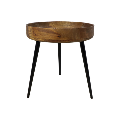 Side table 'Ventura' - 40x40cm - Mango wood/Metal - Natural/Black