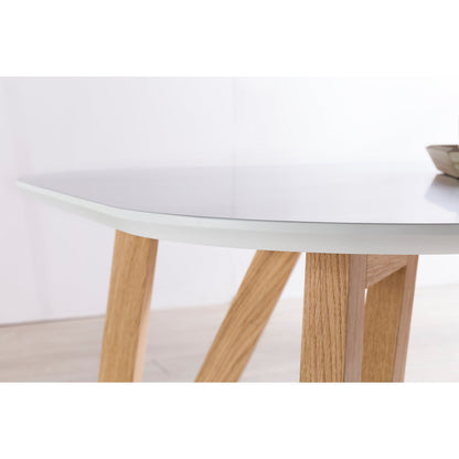 Eetkamertafel - Eiken - Scandinavisch - 160x90x76cm - Wit/Naturel