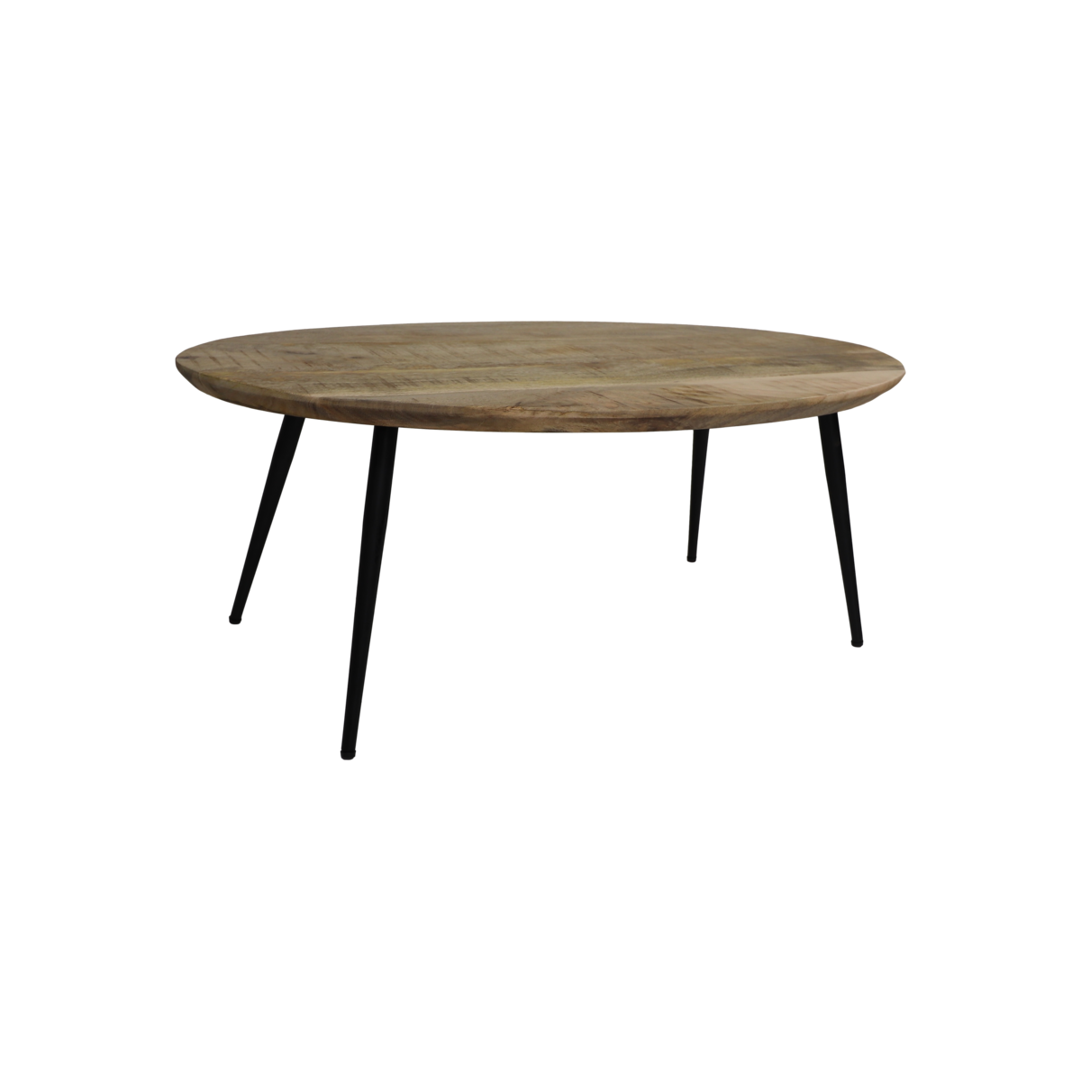 Coffee table 'Bern' - Oval - 100x60x38cm - Mango wood/Metal - Natural/Black