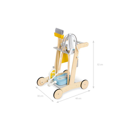 Cleaning trolley 'Pia' - Natural/Gray/Yellow/Blue