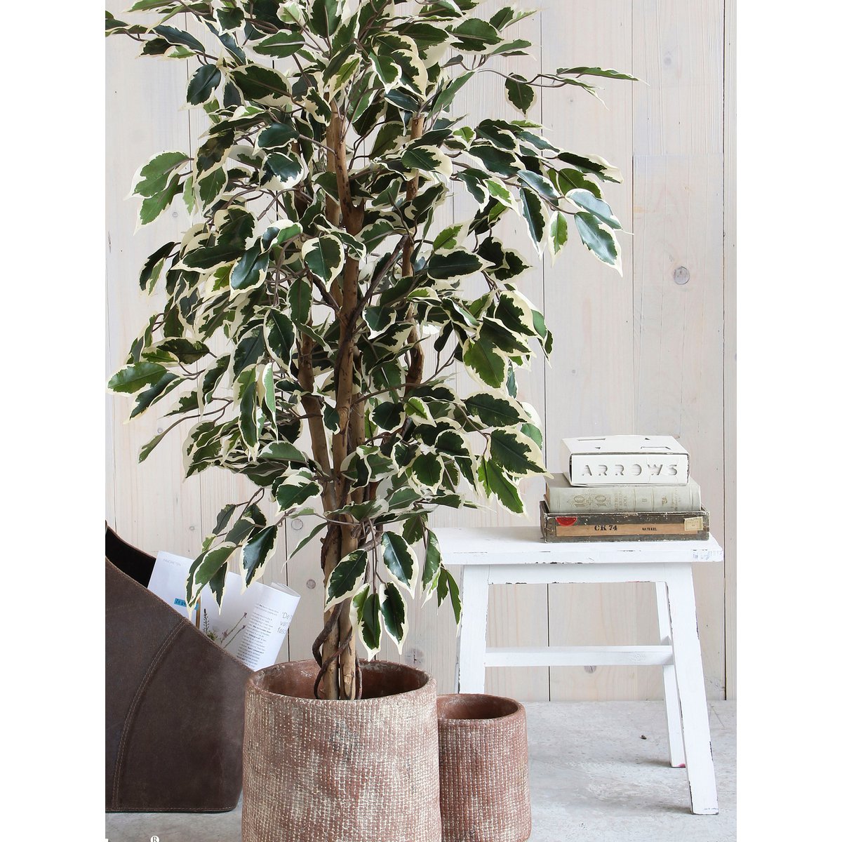 Künstliche Pflanze 'Ficus' - H110 x Ø70 cm - Grün Bunt