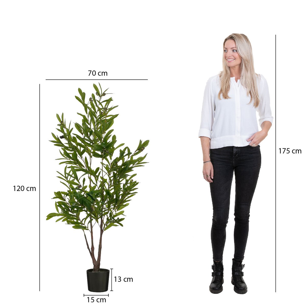 Artificial plant in Pot 'Olive Tree' - H120 x Ø70 cm - Green