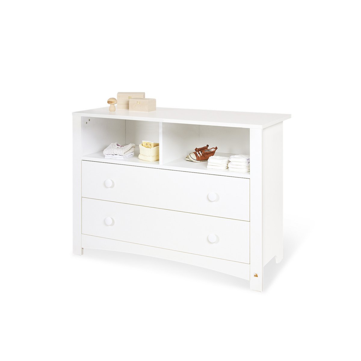 Children's room 'Florentina' - 3 parts: Bedstead/Extra Wide Chest of Drawers/3-door Wardrobe - White