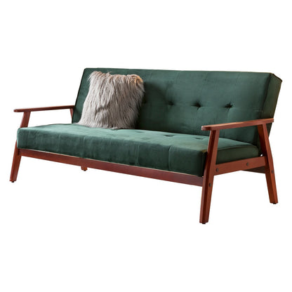 Schlafsofa – skandinavisch – 190 x 85 x 81 cm – Kieferngrün/Kirsche