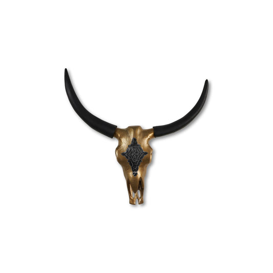 Buffalo head - Small - 60x60x10cm - Metal - Gold/Black