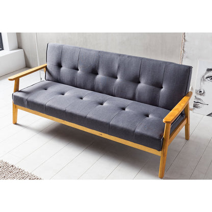 Sofa bed - Scandinavian - 190x85x81cm - Dark gray/Natural