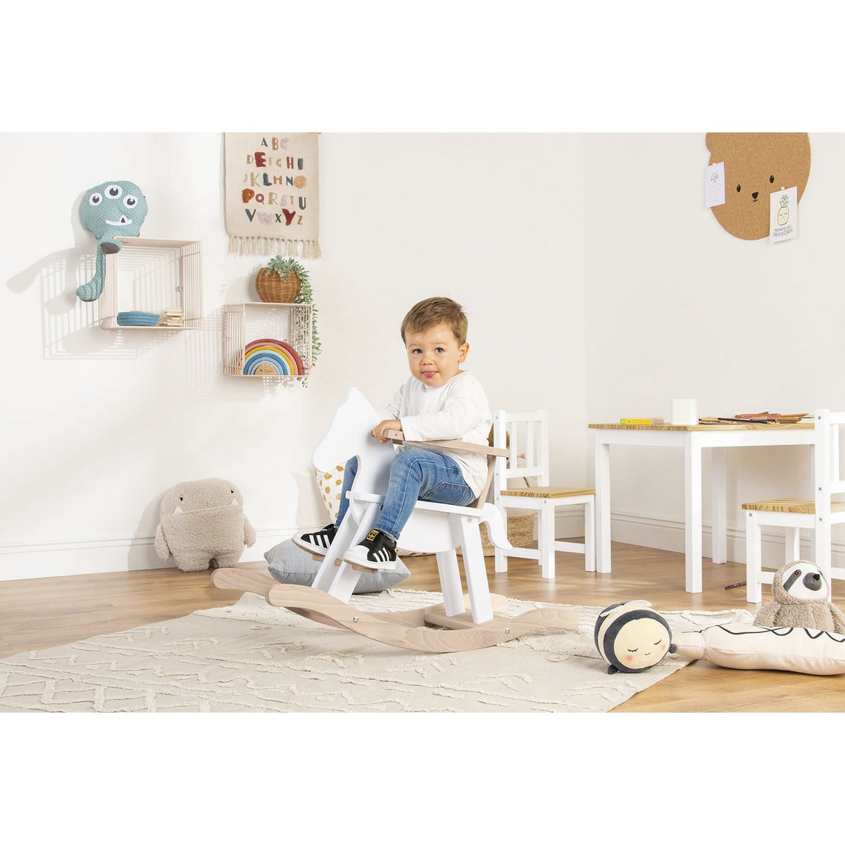 Rocking horse 'Pinolino' - White/Natural