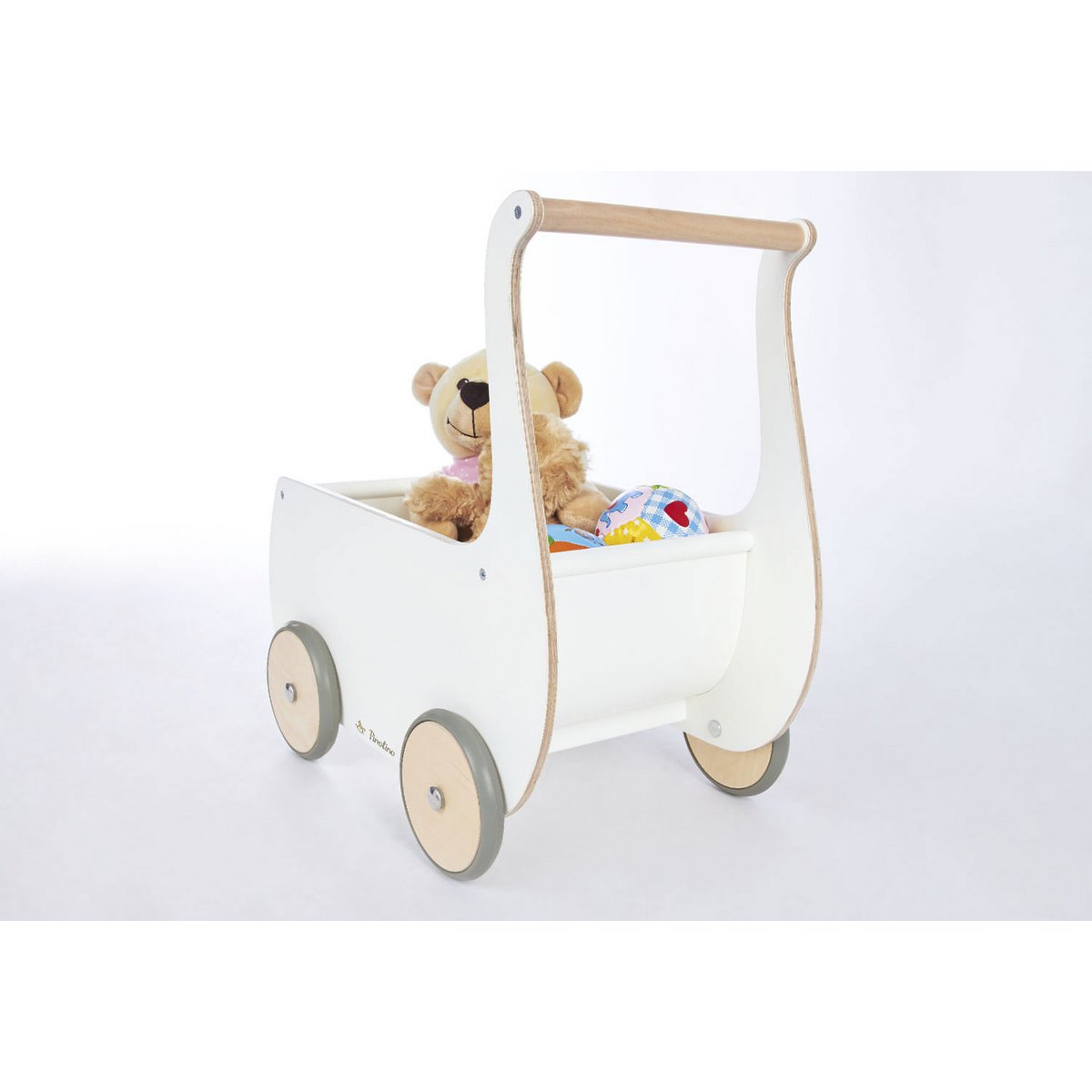 Doll pram 'Mette' - White/Natural