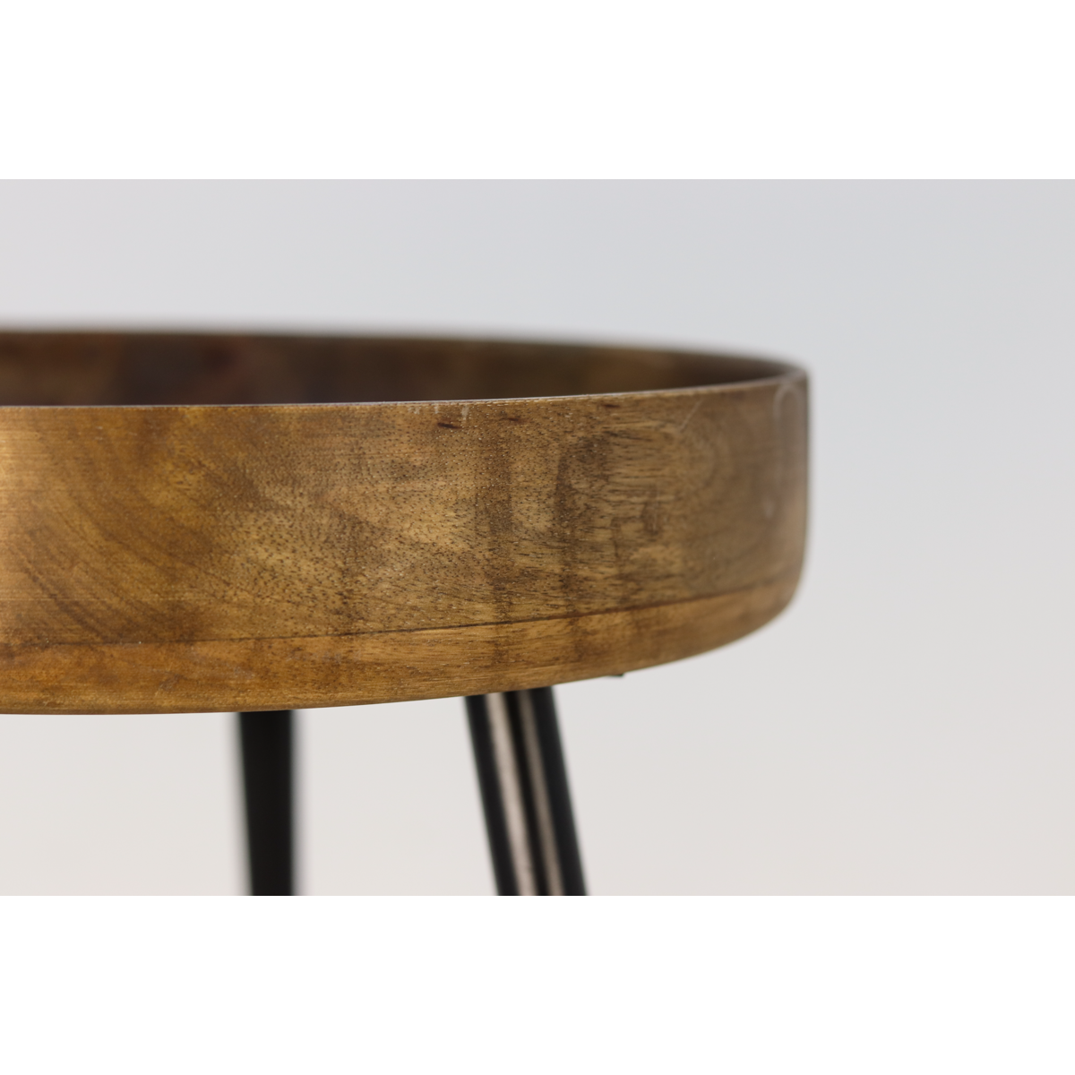 Side table 'Ventura' - 40x40cm - Mango wood/Metal - Natural/Black