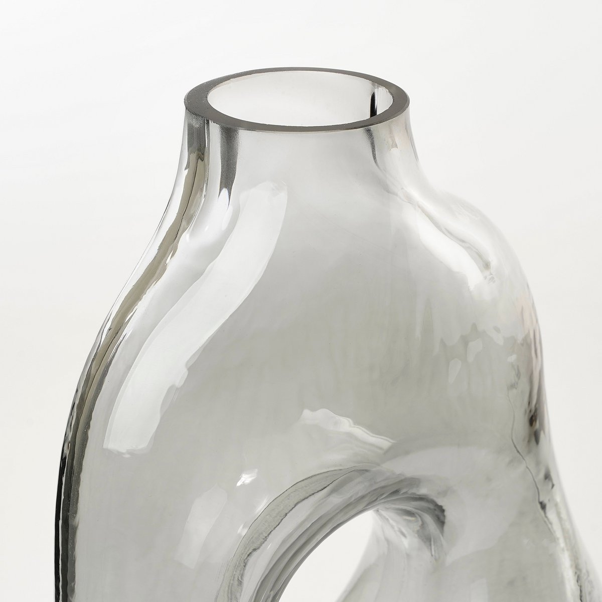 Vase 'Jay' - L19 x B11 x H25 cm - Glas - Hellgrau