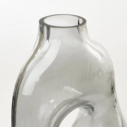 Vase 'Jay' - L19 x B11 x H25 cm - Glas - Hellgrau