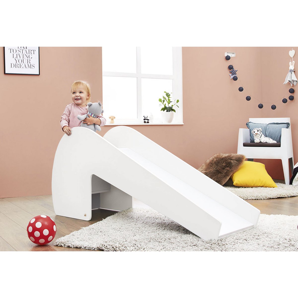 Indoor slide 'Lotta' - White