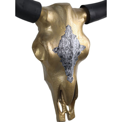 Buffalo head - Large - 80x80x10cm - Metal - Gold/Black