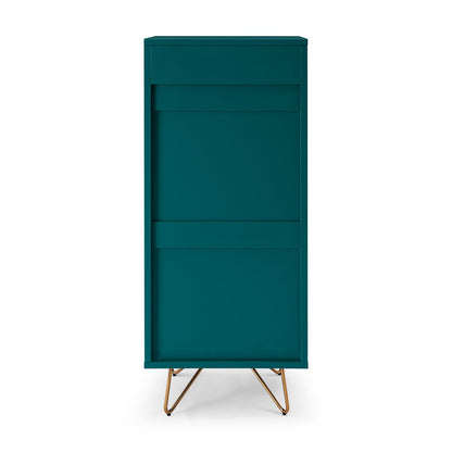 Chest of drawers High - Scandinavian - Green/Gold