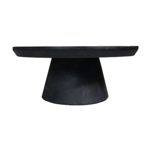 Coffee table 'Drum' - 75x75x32cm - Mango wood - Black