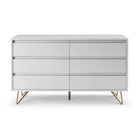 Chest of drawers - Scandinavian - Light gray/Gold