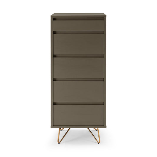 Chest of drawers High - Scandinavian - Gray/Gold