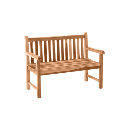 Garden bench with backrest - Teak wood - 120x92x63cm - Natural