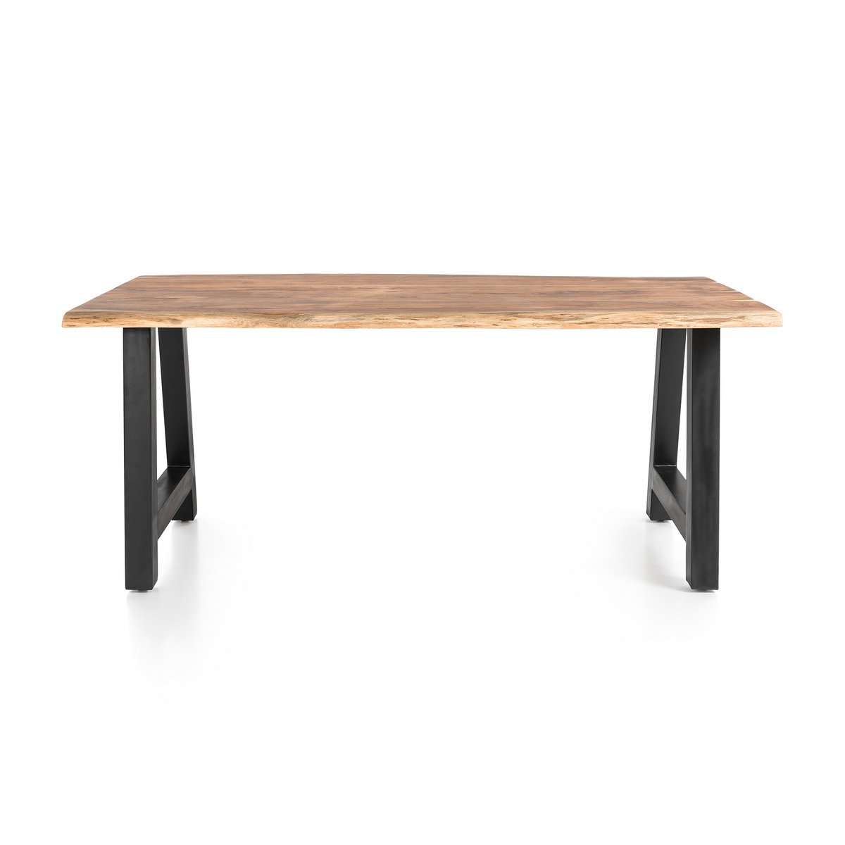 Dining room table - Acacia wood - 140x76.5x80cm - Natural/Black